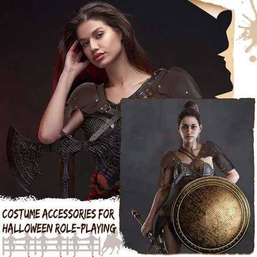 Vista 6 de Panitay Halloween Hombres Hombro Armaduras Hebillas Cuerpo Ajustable Cuerpo Pecho Arnés PU Armadura Hombro Armadura Steampunk Armadura