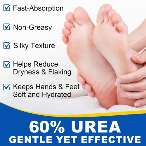 Vista 6 de Crack Feet - Barra de prevención de urea, 60 %, crema antigrietas para pies, crema hidratante para pies, crema suavizante y nutritiva, para talones