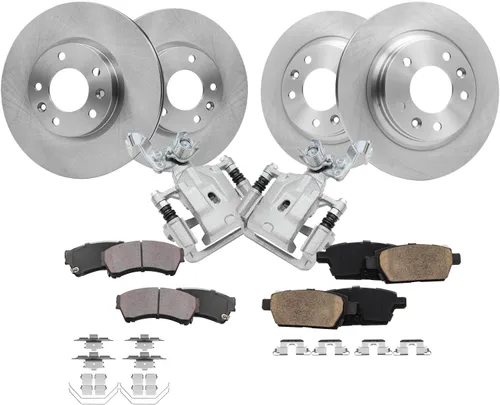 Vista 18 de Detroit Axle - Kit de frenos para 15-20 Volkswagen Passat, 12.28 pulgadas delanteras y 10.70 pulgadas trasero rotores de freno de disco pastillas
