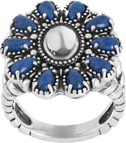 Vista 5 de American West - Anillo de plata de ley para mujer, diseño de lapislázuli, tallas 5 a 10, Metal, lapislázuli