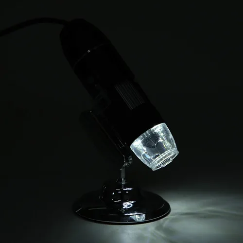 Vista 9 de Microscopio digital, microscopio electrónico digital de mano Walfront Lupa 1000X 8 LED Soporte de observación ajustable, salida AV analógica para TV