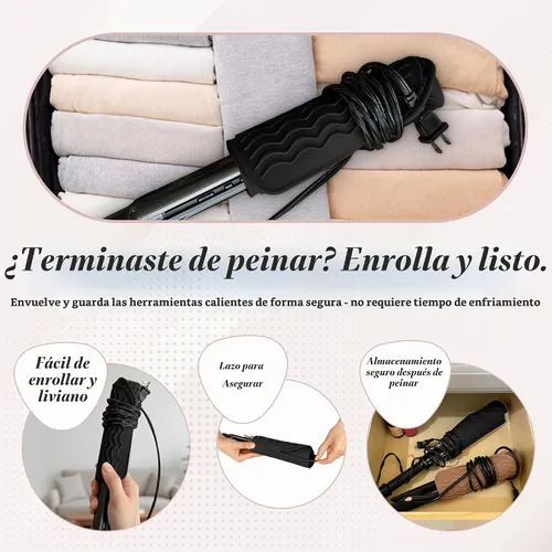 Vista 5 de Milaya Beauty Accesorios de Tocador Alfombrilla Resistente al Calor – Soporte de Silicona para Plancha de Pelo y Rizador, Alfombrilla de Tocador