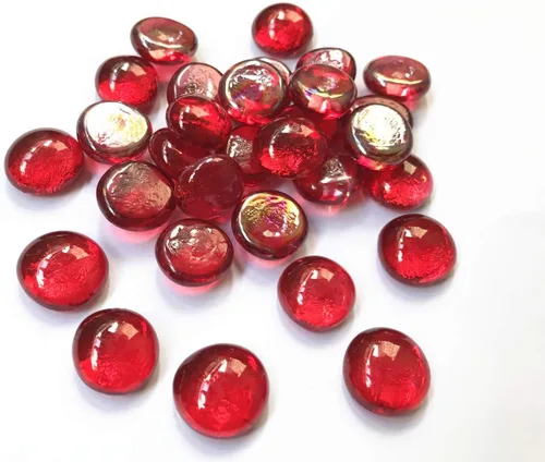 Vista 3 de Piedras planas, piedras preciosas de vidrio de 3 libras para rellenos de jarrones, dispersión de mesa de boda, decoración de rellenos de acuario