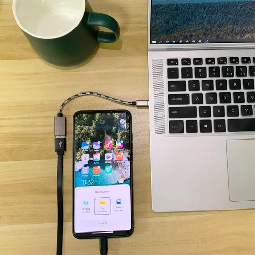 Vista 6 de Paquete de 4 adaptadores USB C a USB 3.0, cable adaptador USB hembra estándar a USB-C macho OTG compatible con MacBook Pro, iPhone 17/16/15, Samsung