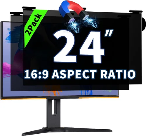Vista 27 de Pantalla de privacidad magnética colgante de 21.5 pulgadas para monitor de pantalla ancha de 16:9, pantalla de privacidad extraíble, antirreflejos