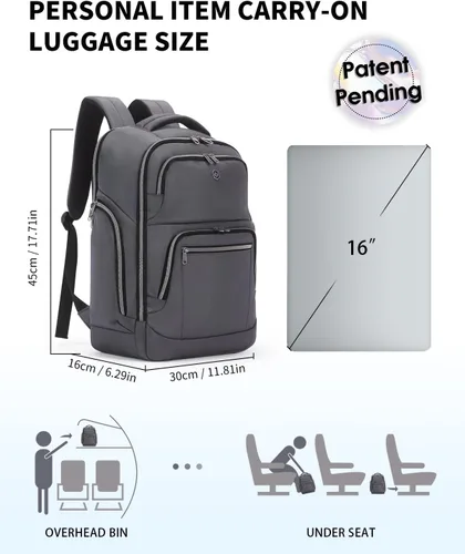 Vista 9 de Bolsa de gimnasio con compartimento para zapatos y soporte para esterilla de yoga y mochila para computadora portátil