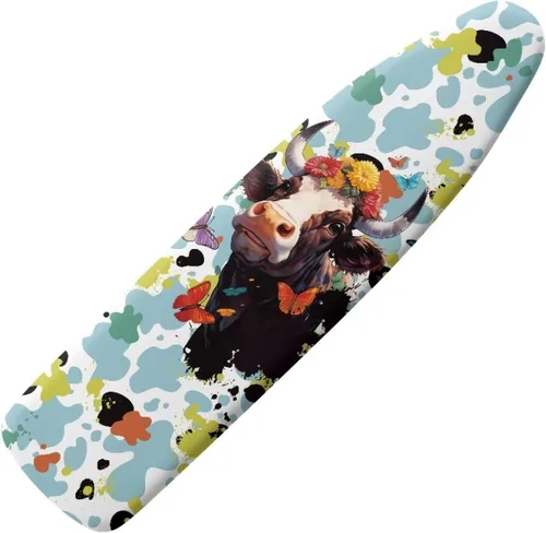 Vista 21 de Funda para tabla de planchar con diseño de estrellas y bandera estadounidense con borde elástico y acogedor bolsillo para la nariz, resistente al