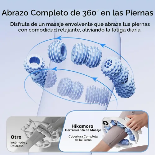 Vista 2 de Herramienta de masaje para celulitis, rodillo manual para celulitis, piel contorneada y más suave, alivia el dolor muscular de las piernas Azul
