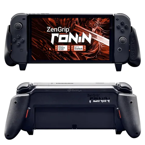 Vista 6 de Satisfye - ZenGrip Ronin Slim Bundle, Accessories Compatible with Nintendo Switch & OLED - The Bundle includes Black Ronin ZenGrip and Grey ZenCase
