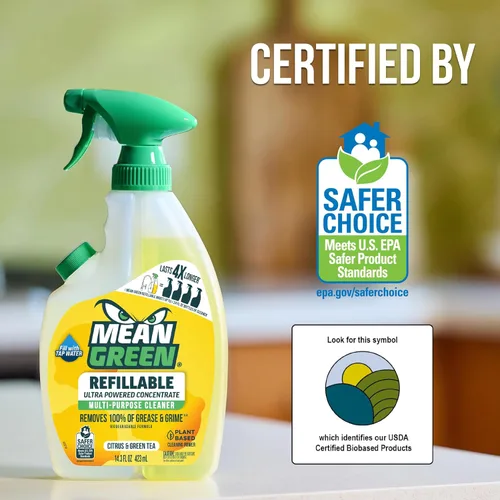 Vista 8 de Mean Green Recargable Ultra Potenciado CONCENTRADO Limpiador Multiusos, Cítricos y Té Verde, 420 ml