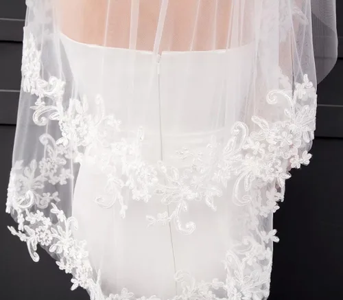 Vista 5 de EllieHouse Mujer Corto, 2 Encaje Boda Nupcial velo con peine, L24