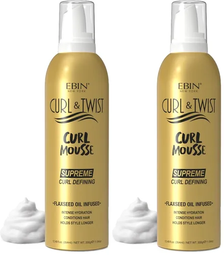 Vista 9 de EBIN NEW YORK Curl & Twist Supreme Curl Defining Mousse, 2.7 onzas líquidas
