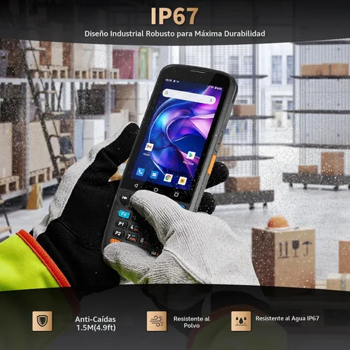 Vista 7 de NETUM Android 11 - Terminal de escáner de código de barras portátil, Wi-Fi 4G BT NFC PDA para almacén de inventario, gestión minorista (Q500 PDA)
