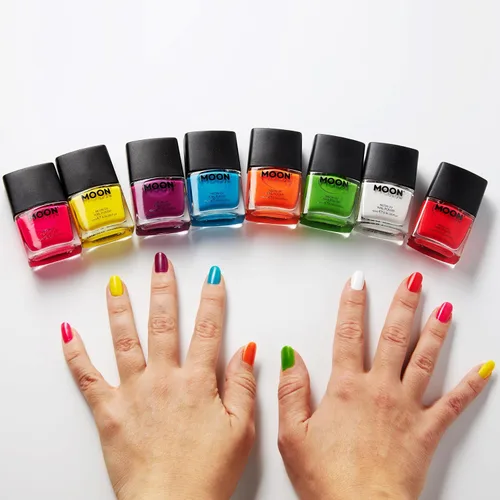 Vista 5 de Moon Glow - Barniz de uñas UV neón Blacklight 0.48oz verde intenso – ¡brilla intensamente bajo luces negras/iluminación UV!