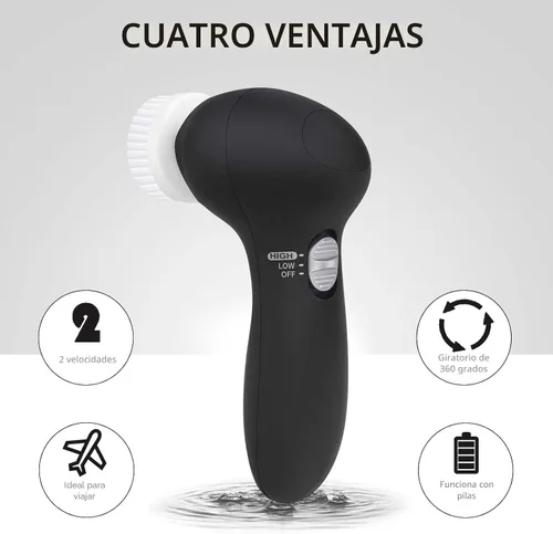 Vista 3 de Cepillo Limpiador Facial CLSEVXY: Cepillo Limpiador Eléctrico Giratoria Facial con 6 Cabezales para Limpieza Profunda, Exfoliación Suave