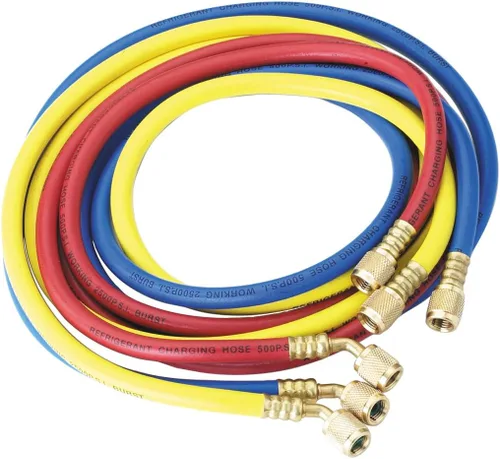 Vista 3 de Robinair (32036) Manguera estándar de 1/4 pulgadas con accesorios estándar - 36 pulgadas, azul