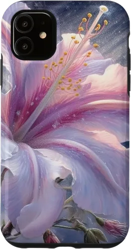 Vista 5 de Funda de flores de hibisco de invierno para iPhone 15