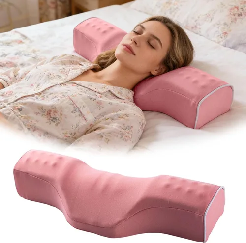 Vista 7 de Almohada cervical para dormir, almohada ergonómica de espuma viscoelástica con soporte zonificado, almohada ortopédica para dormir de espalda