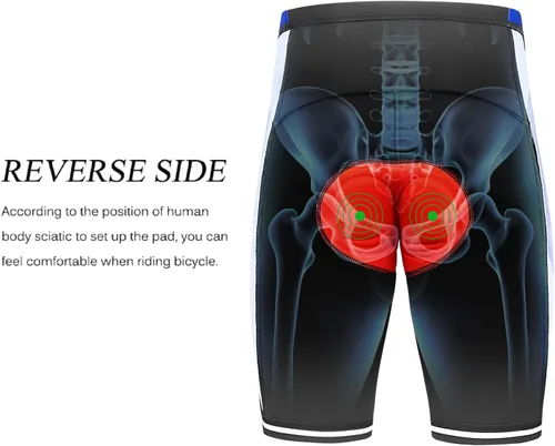 Vista 26 de Lixada Camiseta de ciclismo para hombre de manga corta con pantalones cortos acolchados de secado rápido para verano, ropa corta para bicicleta