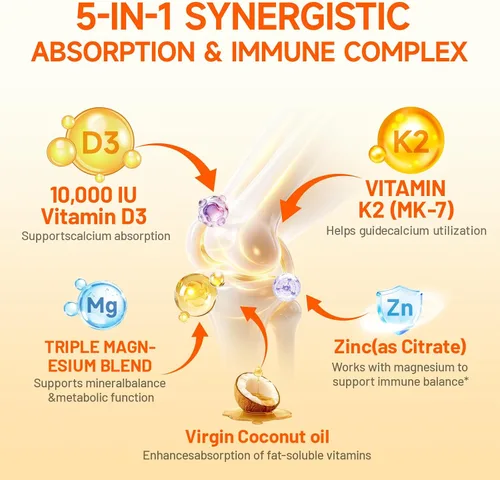 Vista 2 de JME Core Vitamin D3 10,000 UI + K2 MK-7 200 mcg Suplemento vitamínico D3K2