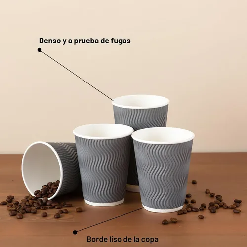 Vista 4 de Clawsoff 150 Pack 8 oz Coffee Cups Disposable Insulated Paper Cup Gray