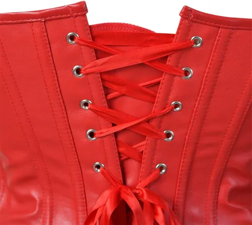 Vista 5 de Kranchungel - Corsé de cuero estilo steampunk para mujer Corsés góticos de cuero sintético para Halloween, disfraz, sesión de fotos para amantes