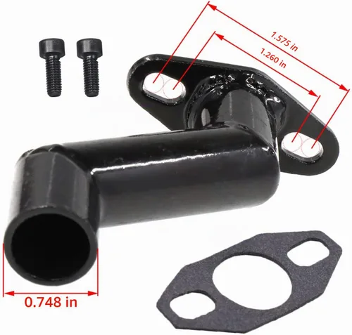 Vista 2 de JRL - Mángano de admisión compensado negro de 32 mm a 40 mm y junta para bicicleta motorizada de 49 cc, 66 cc, 80 cc (negro)