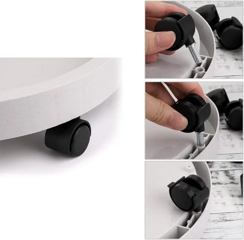 Vista 5 de Skelang Carrito para Plantas de 13 Pulgadas, Plataforma con Ruedas para Macetas, Plataforma Móvil para Plantas Pesadas, Maceta de Cubierta, Maceta