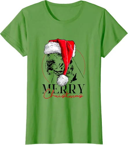 Vista 3 de Camiseta divertida de Papá Noel Dogo Argentino para perro de Feliz Navidad, Blanco
