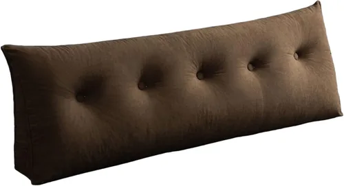 Vista 8 de Almohada de cuña para dormir, cabecero de espalda, cojín triangular largo, almohadas de lectura para sentarse en la cama para adultos con funda