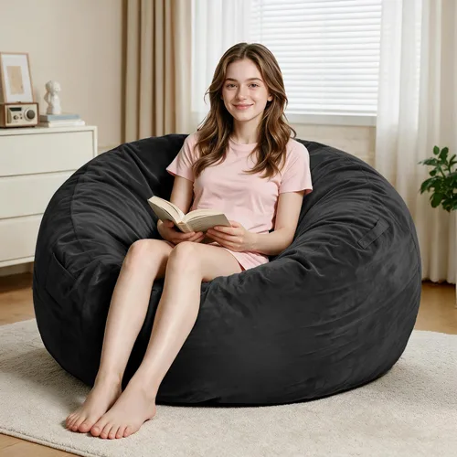 Vista 9 de Sillón puff de 3 pies Sillón estilo puff grande de 3 pulgadas con relleno de espuma viscoelástica, sofá suave con funda de terciopelo holandés
