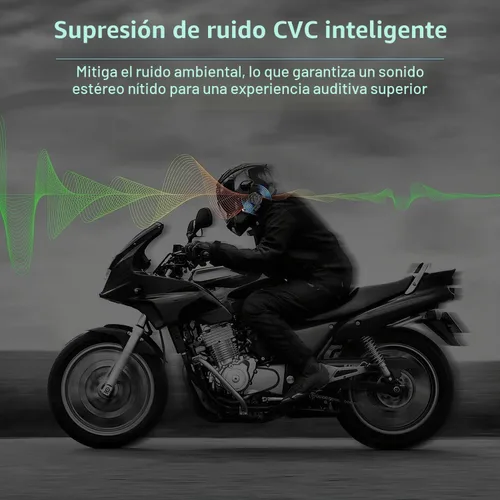 Vista 6 de Casco de motocicleta, auriculares Bluetooth, sistema de comunicación de casco B2X, intercomunicador Bluetooth de motocicleta con cancelación