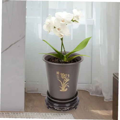 Vista 8 de 3 Sets Plastic Orchid Planter Pots with Drainage Tray, Modern
