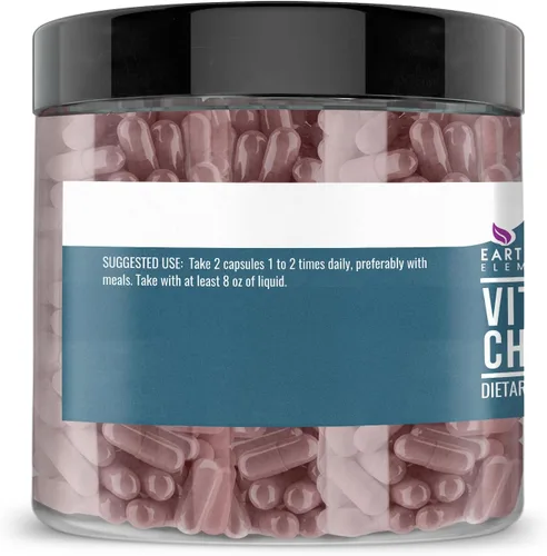 Vista 3 de Earthborn Elements Vitex (Chasteberry) 200 cápsulas, puro y sin diluir, sin aditivos