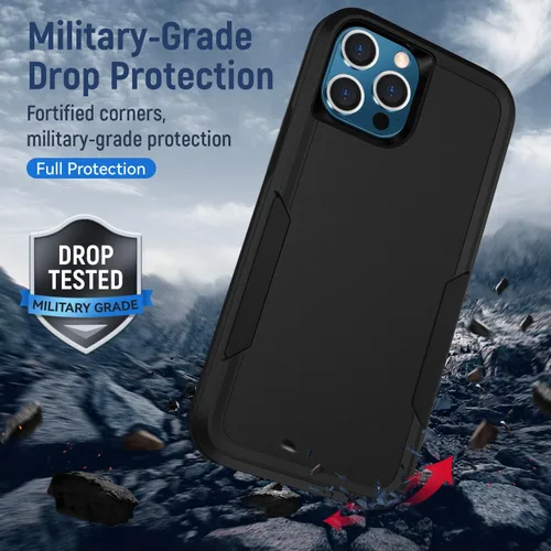 Vista 7 de Funda para iPhone 12 Pro Max, con protector de pantalla, [probada contra caídas de grado militar], resistente, resistente, a prueba de golpes