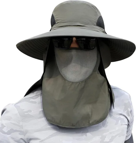 Vista 16 de Hombres Mujeres Safari Bucket Pesca Sombreros Sol Cubierta Cara Kcl015-lanse