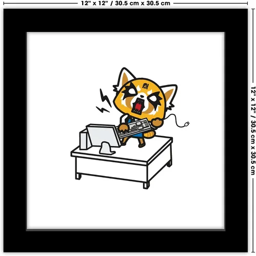 Vista 6 de Trends International Gallery Pops Sanrio Aggretsuko Retsuko Desk Rage - Póster de pared, 12.00 x 12.00 pulgadas, versión de marco negro