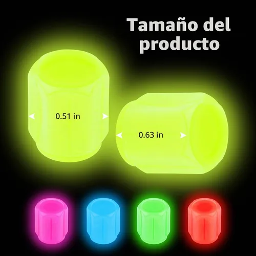 Vista 2 de 20 tapones fluorescentes para válvulas de neumáticos, tapones luminosos para válvula de aire de rueda de automóvil, accesorios de decoración 20
