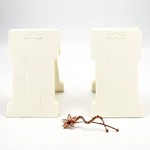 Vista 5 de Tarjetas de exhibición de pinzas para el cabello, 200 piezas de papel kraft para pasadores de pelo, tarjetas para clips para el cabello, exhibición