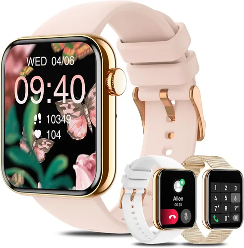 Vista 10 de Reloj inteligente para mujer, reloj inteligente Betatree de 1.85 pulgadas HD Full Touch iPhone Android (respuesta/hacer llamadas), rastreador