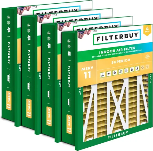 Vista 22 de Filterbuy Filtro de aire MERV 11 de 10 x 17 x 2 pulgadas Defensa Superior contra Mascotas y Alergias (paquete de 4), filtros exteriores plisados