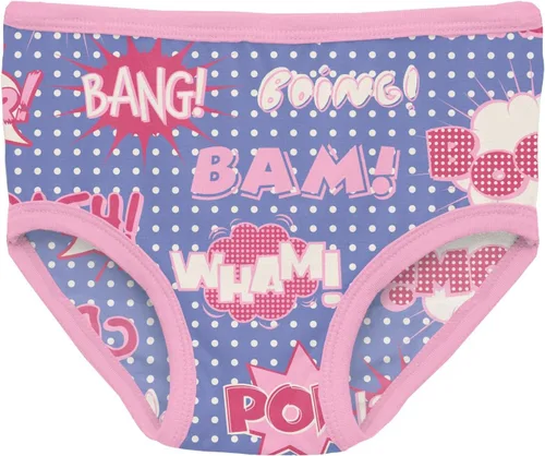 Vista 2 de KicKee Pants Ropa interior para niñas, juego de 3, estampados y colores lisos, bragas suaves para niñas, niñas pequeñas a grandes, uso durante todo