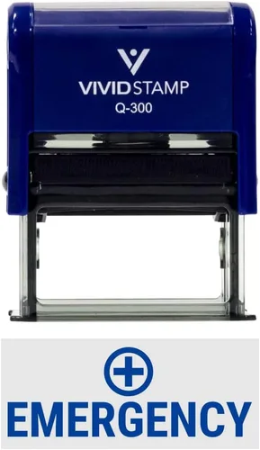 Vista 14 de Vivid Stamp Sellos de goma autoentintados médicos de emergencia (tinta en blanco) - Q-300 Negro