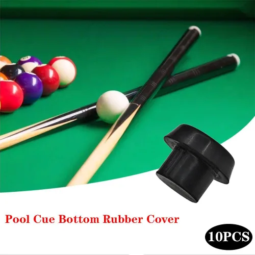Vista 6 de 8 piezas de cubierta de goma para taco de piscina, cubierta de goma para taco de piscina, accesorios de protección (negro)
