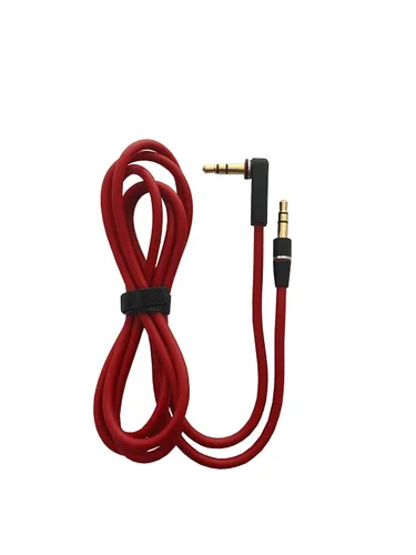 Vista 2 de Cable auxiliar 800 de 0.138 in para auriculares Dr. Dre Monster Solo Beats Studio de 3.9 ft de audio de ángulo recto macho a macho estéreo de 90