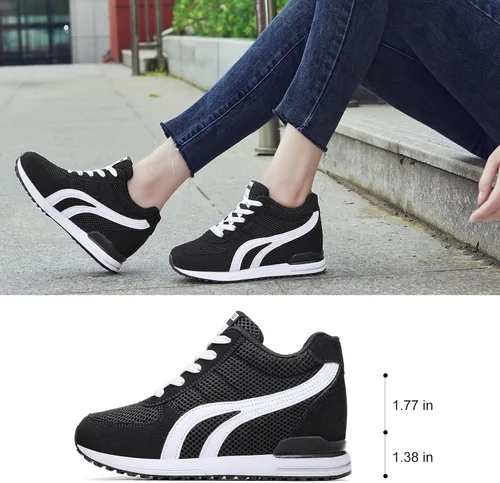 Vista 4 de AONEGOLD Zapatos deportivos de moda para mujer, regalos para el día de la madre, zapatos deportivos de plataforma para mujer, zapatos de plataforma