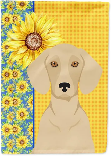 Vista 50 de Caroline's Treasures WDK5313GF Bandera de jardín con diseño de girasoles de verano, color negro y tostado, Airedale Terrier para buzón, bandera