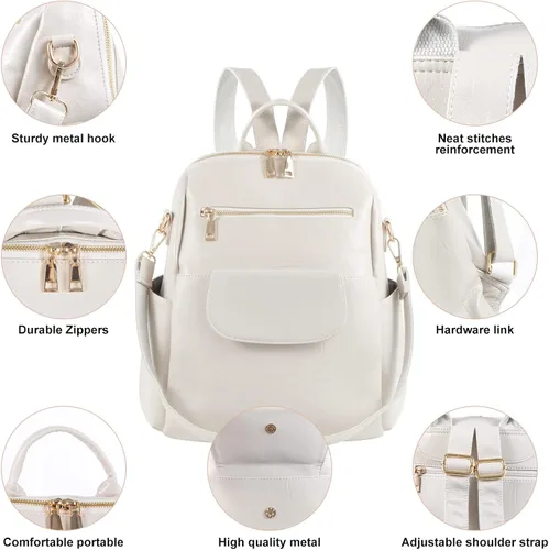 Vista 6 de Mochila de moda para mujer, impermeable, bolsa de viaje, bolsa de hombro convertible para mujer