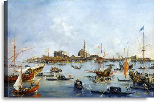 Vista 93 de A&T ARTWORK A Brisk Breeze por Willem van de velde Reproducciones de pintura de velero, impresiones en lienzo giclée para decoración del hogar, 20 x