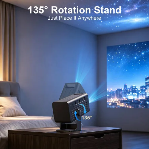Vista 11 de Mini proyector con Wifi y Bluetooth 4K soporte proyector de película